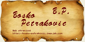 Boško Petraković vizit kartica